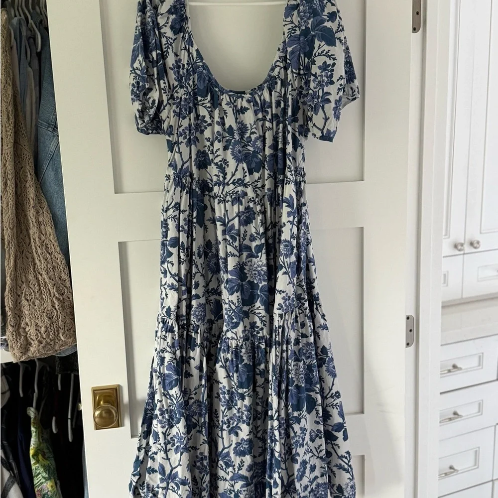 Anthropologie tiered poplin midi Dress - Picture 2 of 4